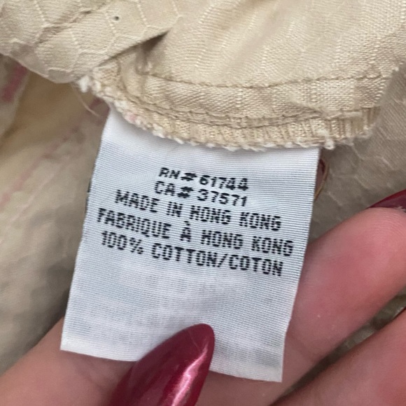 RIP CURL VINTAGE Y2K CREME AND PINK STITCHKNG LOW RISE PANTS SIZE‎ 5 - Picture 9 of 9